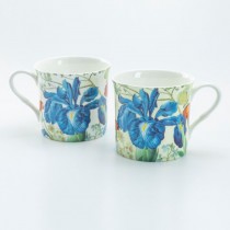 Blue Iris Mugs, Set of 4