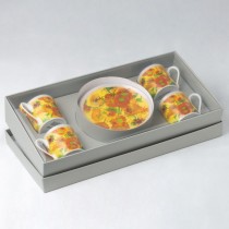 Impression Sunflower Espresso Cups and Saucers, Set of 4 Boxed