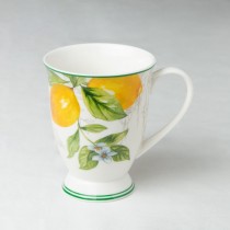 Lemon Green Footed Mugs, Set of 4