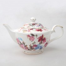 Pink Blue Garden Tea Teapot