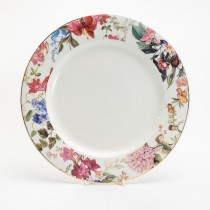 Pink Blue Garden Dinner Plates, Set of 4
