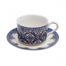 Blue Diamond Coffee Cups and Saucers, Set of 4