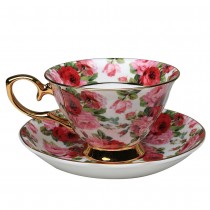 Scatter Rose Gold Tea Cup and Saucer, Single Set