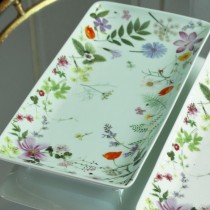 Summer Meadow Mint Bone China Loaf Tray, Set of 2